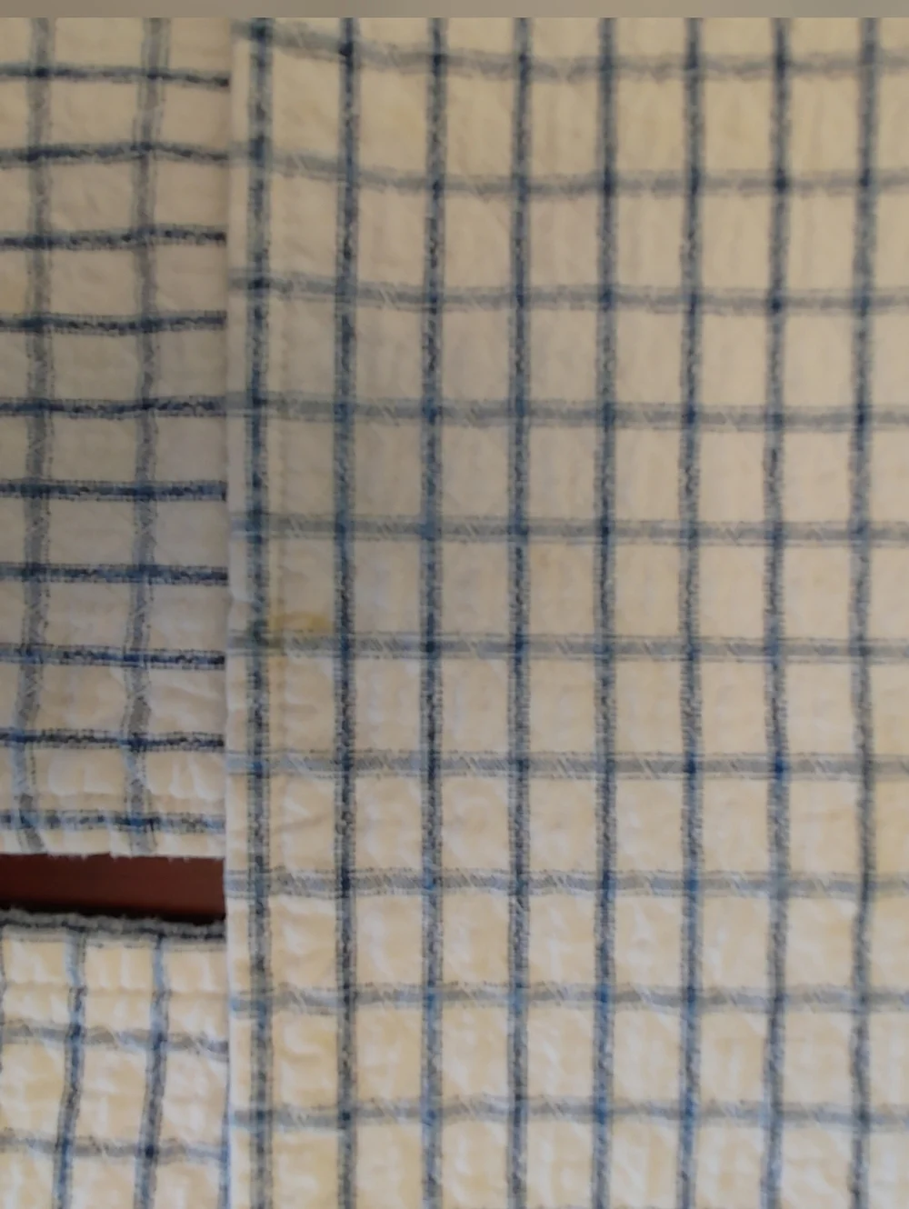 VTG White and Blue Grid Cotton Placemats - Set of 4 - 21x13